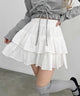 コットンレース2段フリルスカート/ホワイト モデル：160㎝ F着用