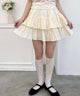 コットンレース2段フリルスカート/ホワイトアイボリー モデル：160㎝ F着用