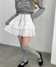 コットンレース2段フリルスカート