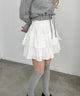 コットンレース2段フリルスカート