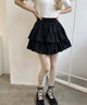 コットンレース2段フリルスカート