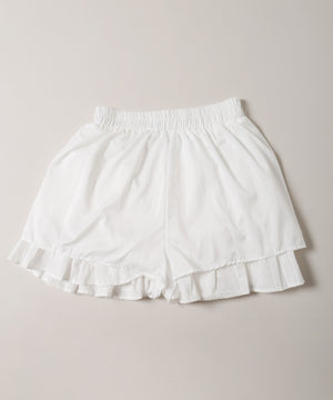 コットンレース2段フリルスカート