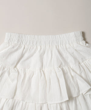 コットンレース2段フリルスカート
