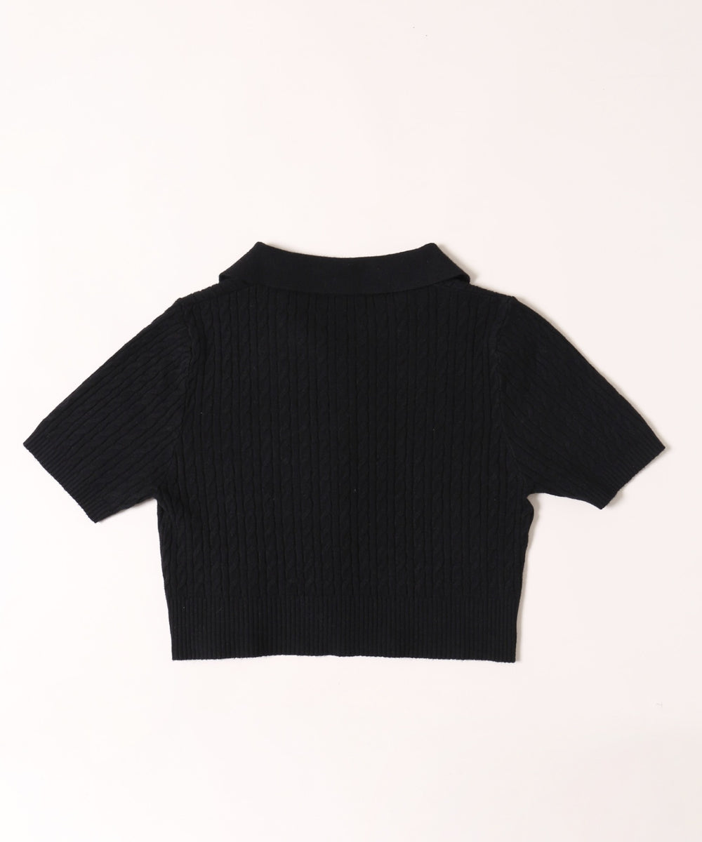 プチケーブル半袖カーディガン