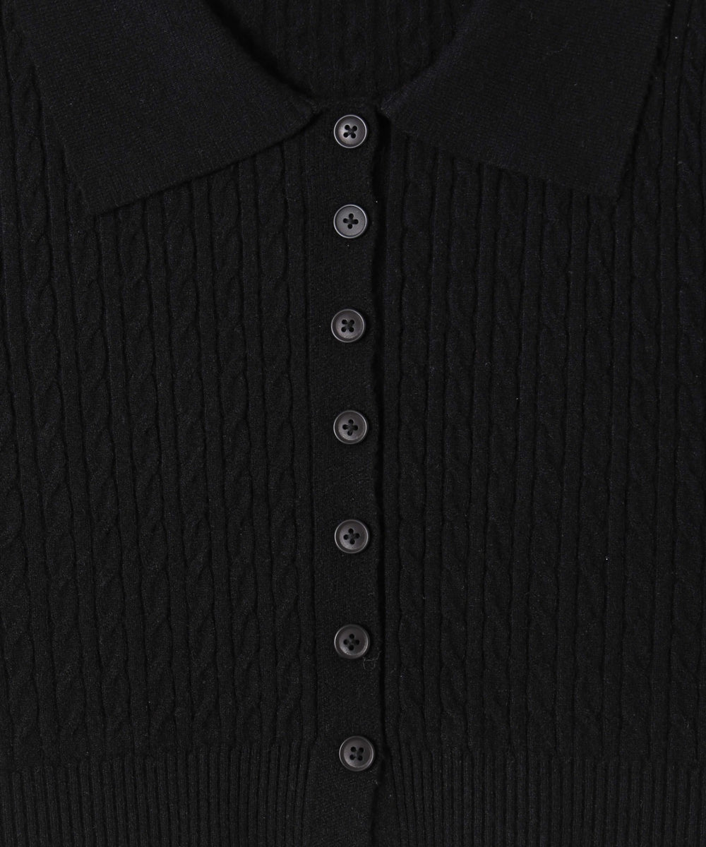 プチケーブル半袖カーディガン