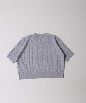 ケーブル半袖ニット