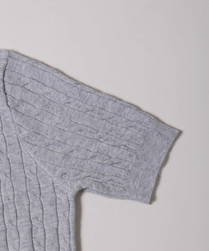 ケーブル半袖ニット