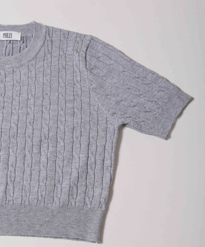 ケーブル半袖ニット