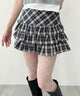 フリル切り替えチェックミニスカート/ブラック モデル：160㎝ F着用