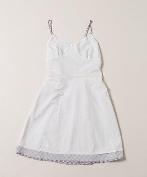 フロントリボンチェックミニワンピース