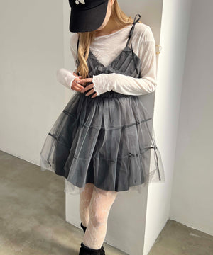 ボリュームチュールキャミワンピース