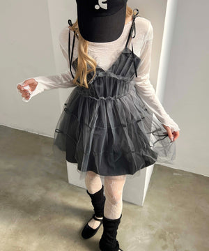 ボリュームチュールキャミワンピース