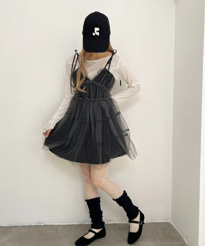 ボリュームチュールキャミワンピース