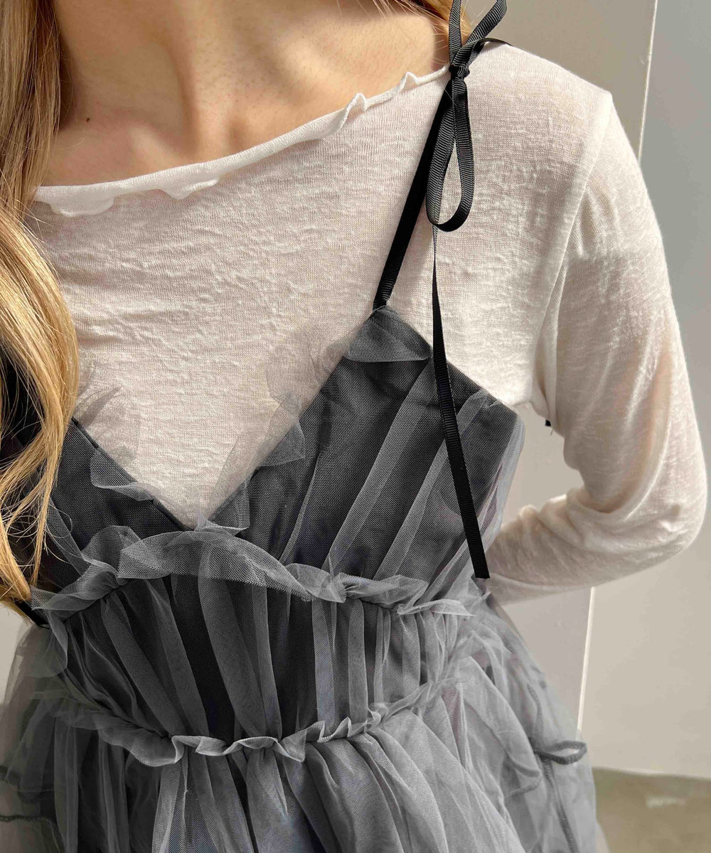 ボリュームチュールキャミワンピース