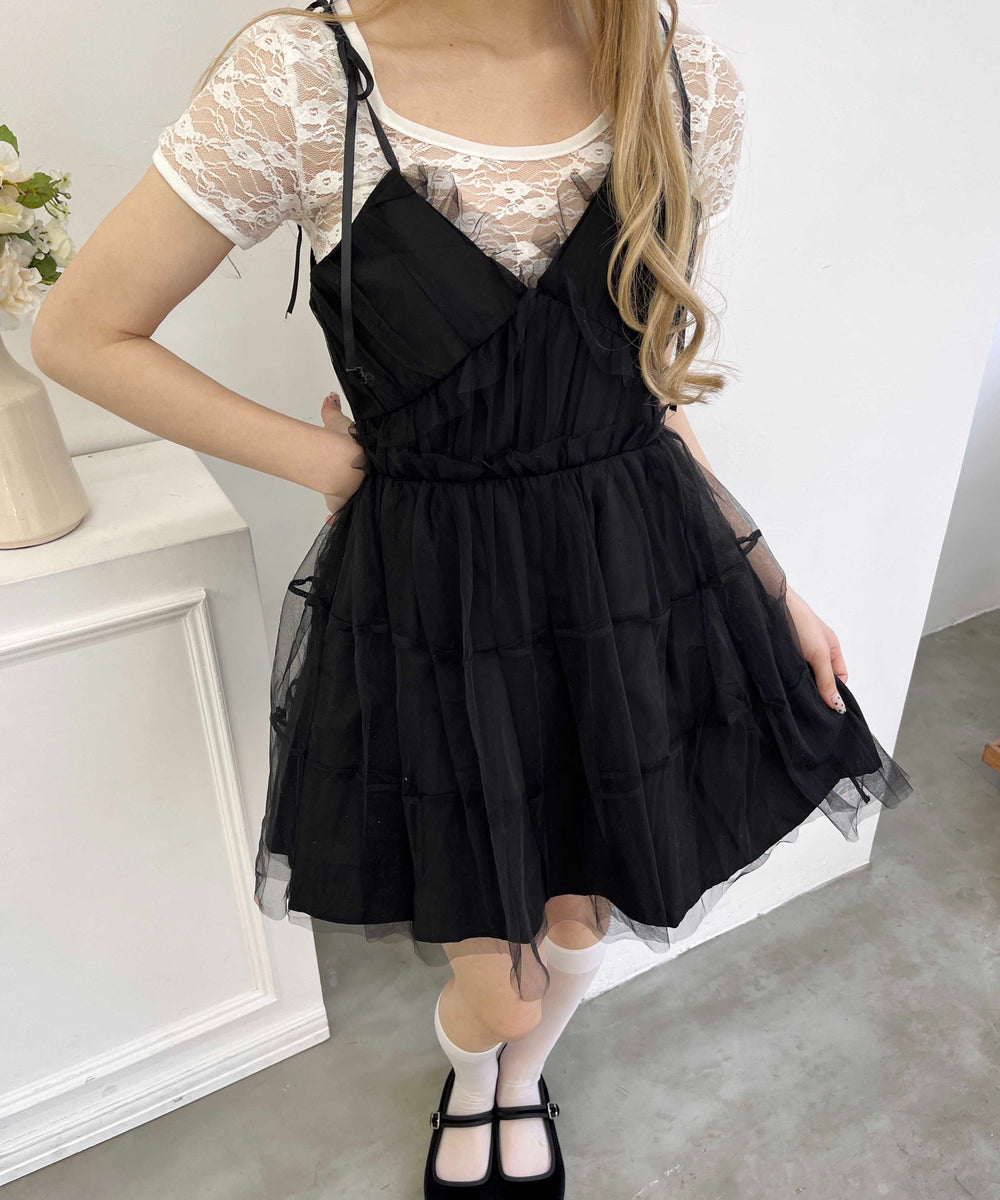 ボリュームチュールキャミワンピース