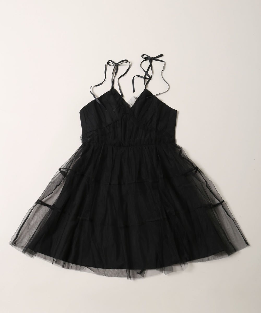 ボリュームチュールキャミワンピース
