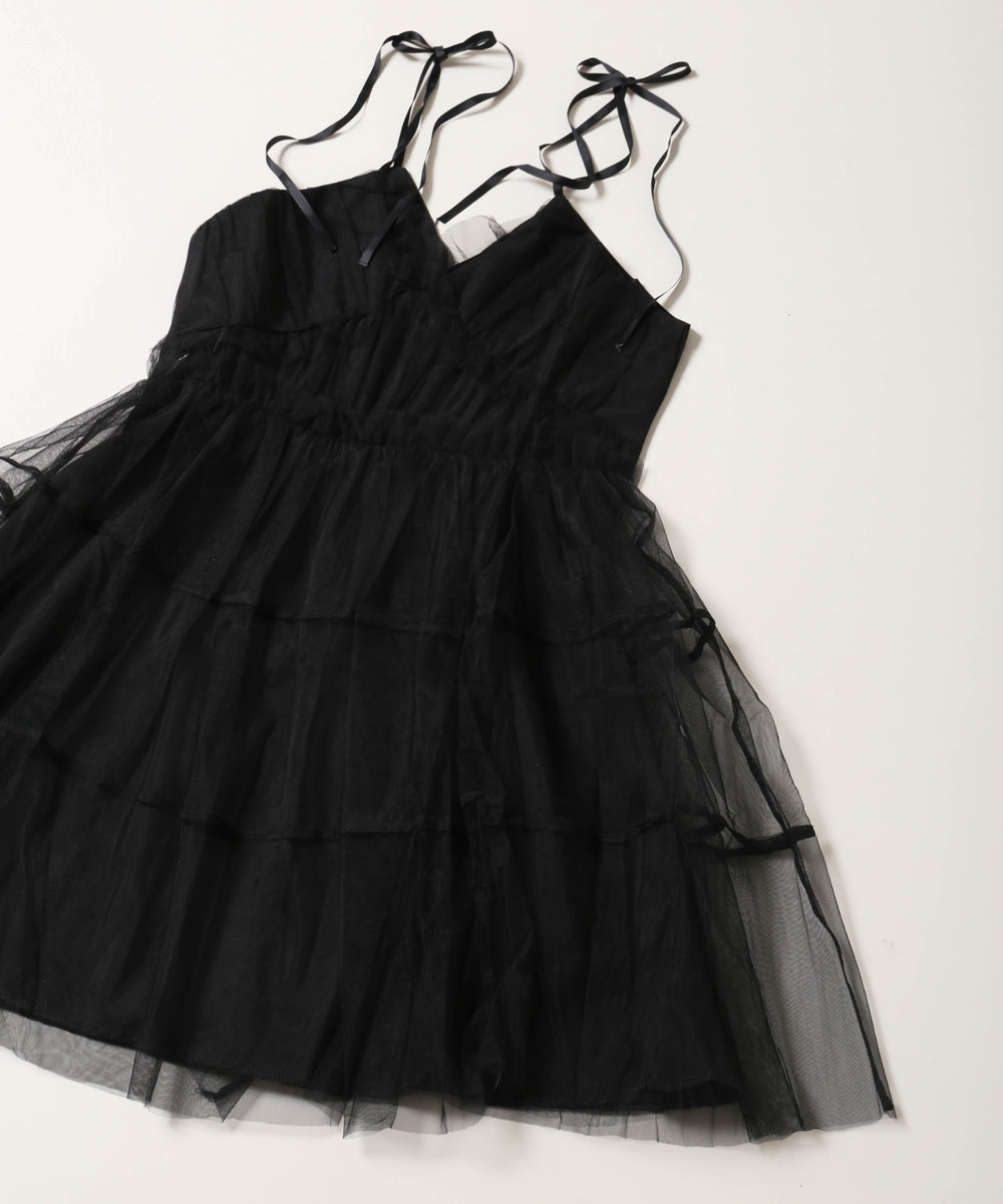 ボリュームチュールキャミワンピース