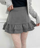 2段ミニフリルミニスカート/グレー モデル：160㎝ F着用