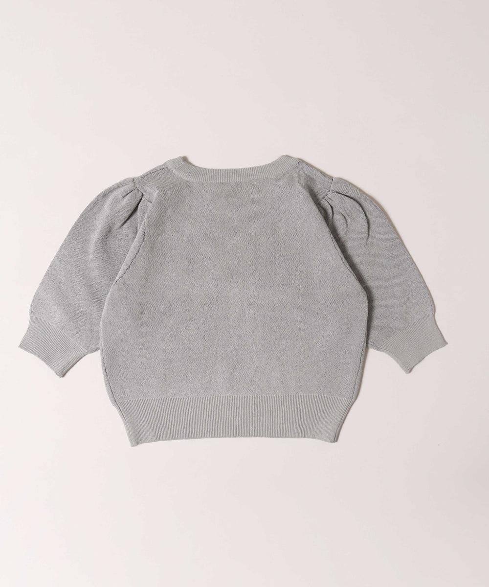 パフスリーブリボンニット