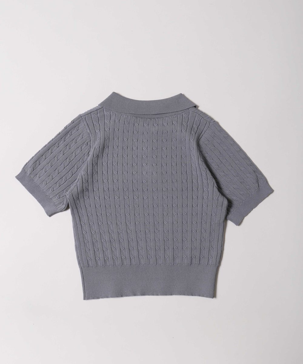 襟付きケーブルコンパクトニット