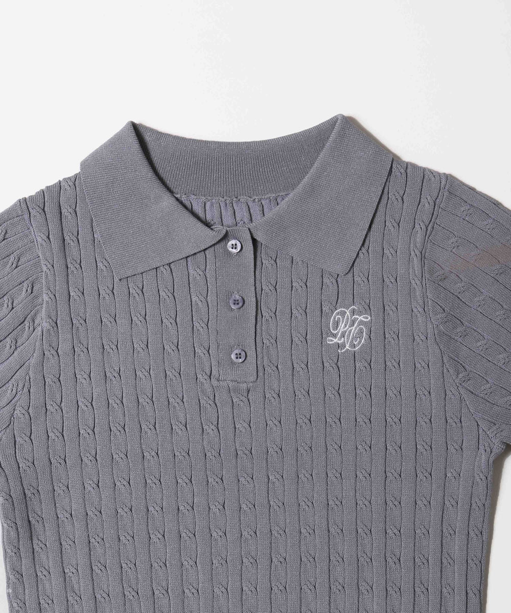 襟付きケーブルコンパクトニット