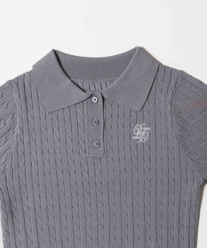 襟付きケーブルコンパクトニット