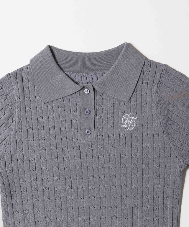 襟付きケーブルコンパクトニット