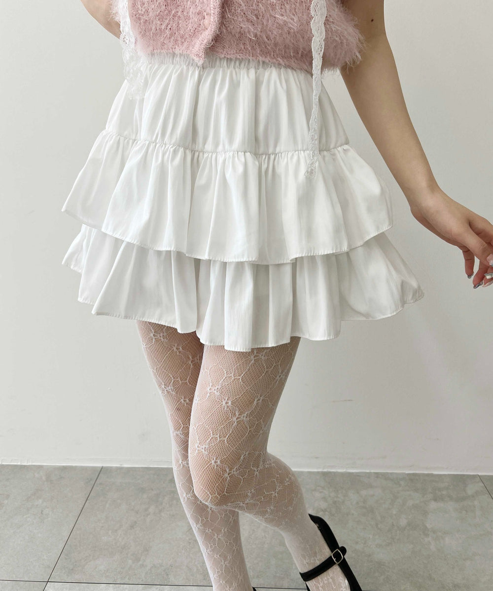 無地ティアードミニスカート