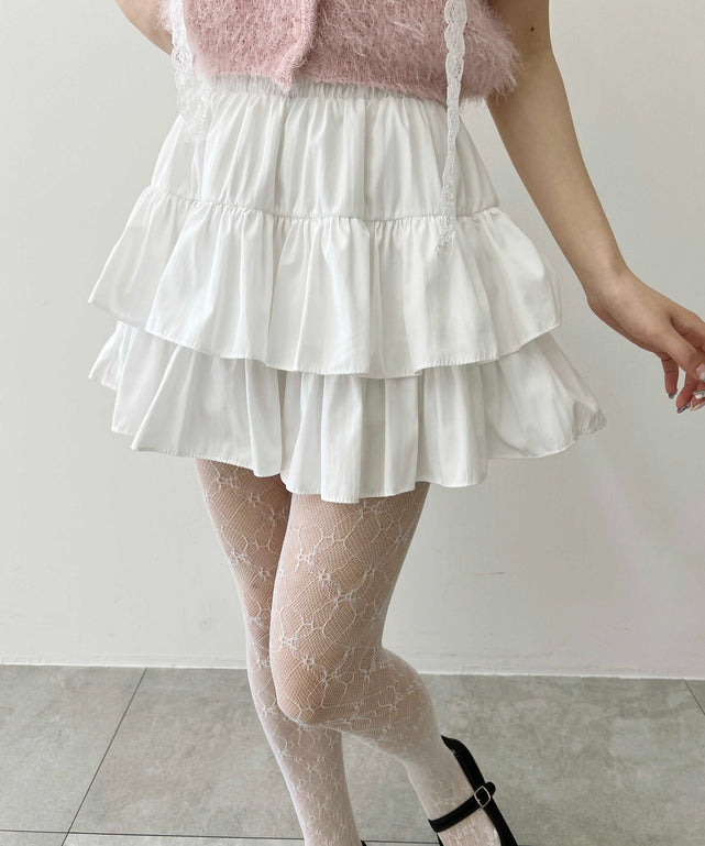 無地ティアードミニスカート