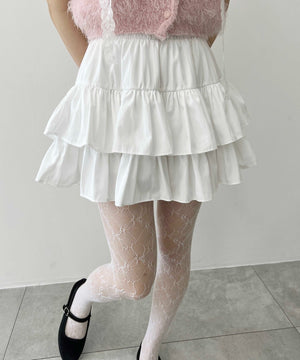 無地ティアードミニスカート