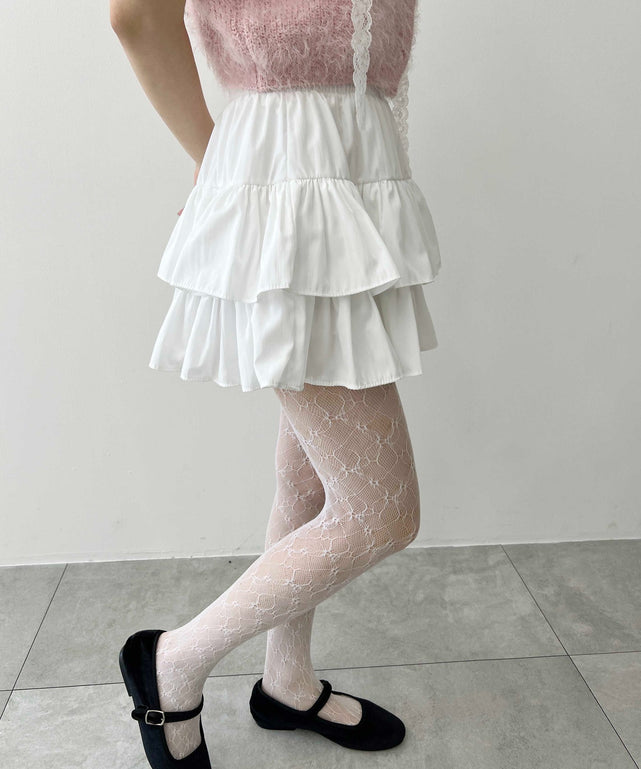 無地ティアードミニスカート