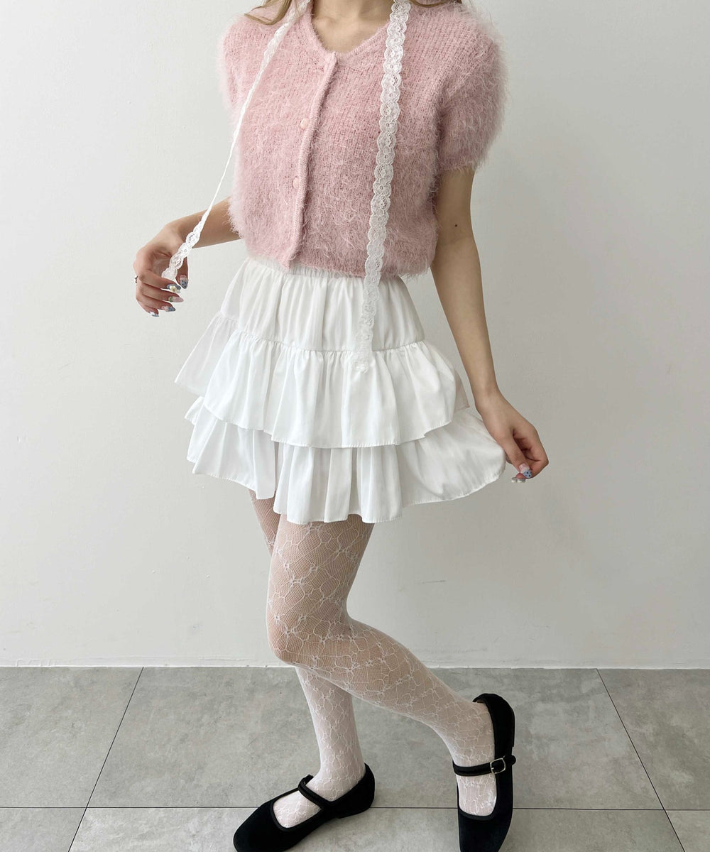 無地ティアードミニスカート