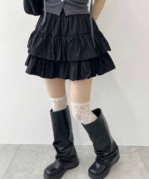無地ティアードミニスカート