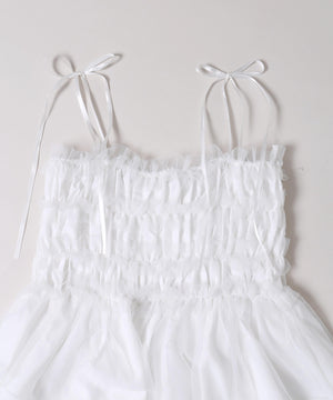 チュールギャザーミニワンピース