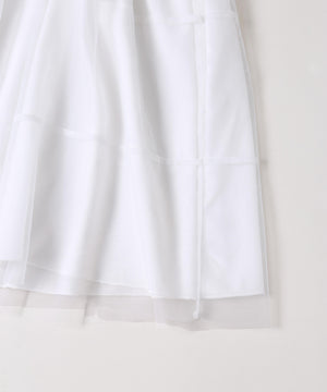 チュールギャザーミニワンピース