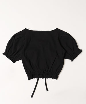 レースパイピング半袖トップス