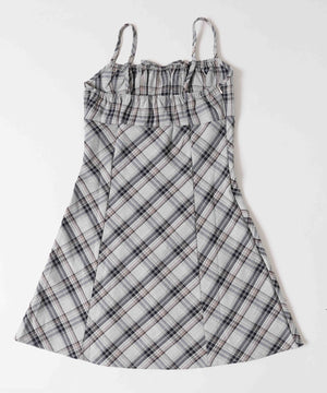 フロントリボンチェックキャミワンピース