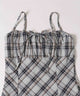 フロントリボンチェックキャミワンピース