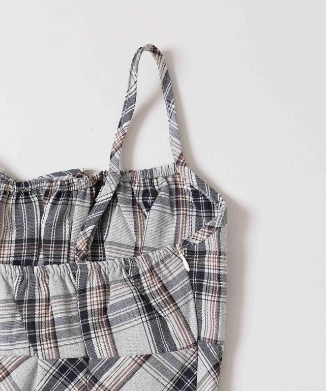 フロントリボンチェックキャミワンピース