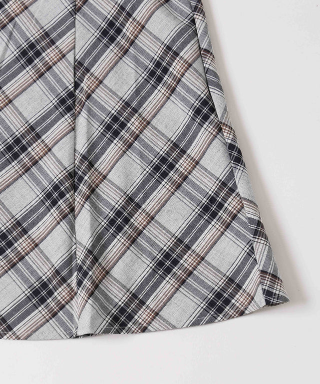 フロントリボンチェックキャミワンピース