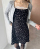 フラワーワッシャーキャミワンピース/ブラック モデル：160㎝ F着用