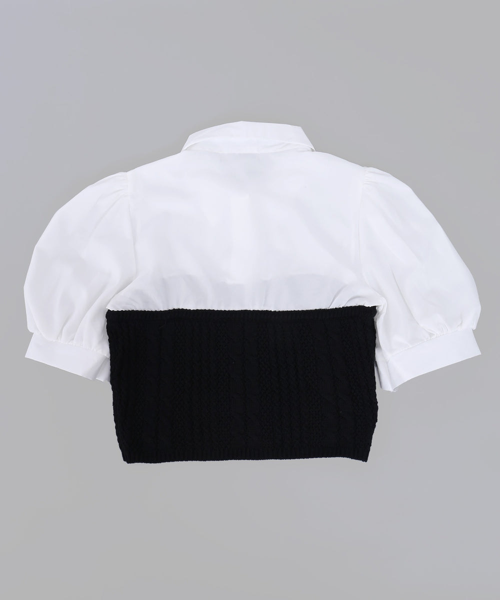 ニットビスチェドッキングシャツ