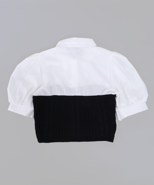 ニットビスチェドッキングシャツ