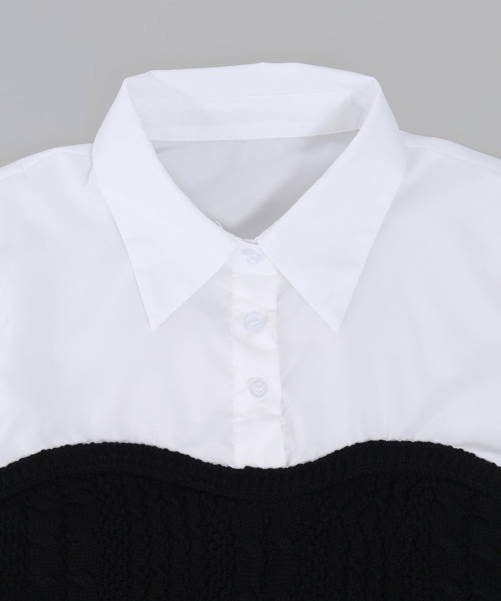 ニットビスチェドッキングシャツ