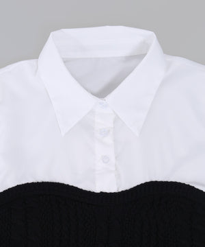 ニットビスチェドッキングシャツ