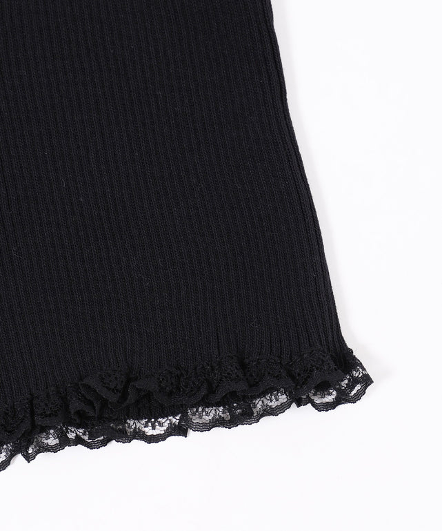 レースパイピング半袖ニッカーディガン