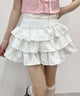 3段フリルミニスカート/ホワイト モデル：160㎝ F着用