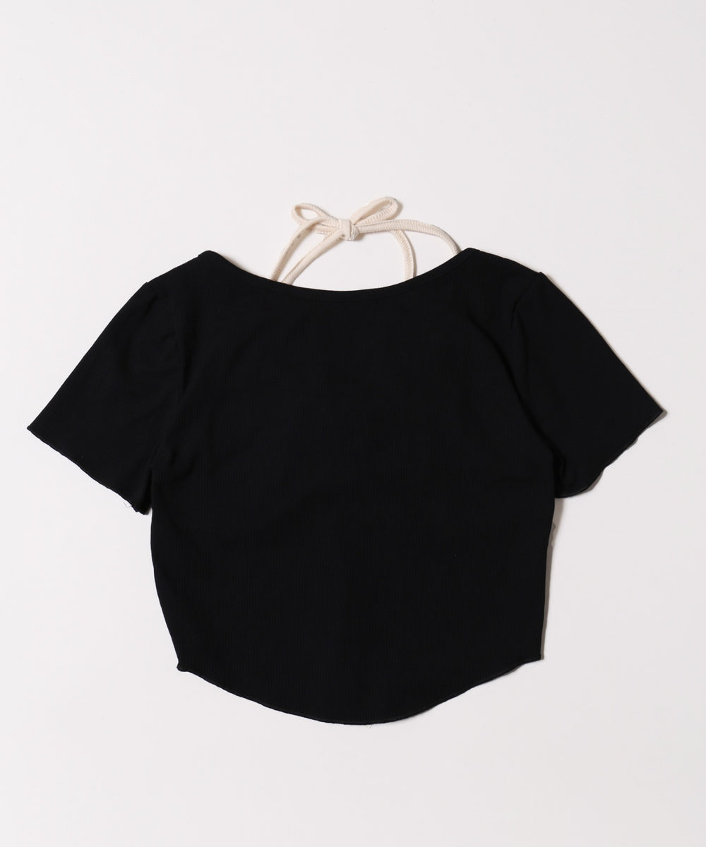 ホルターネックドッキングTシャツ