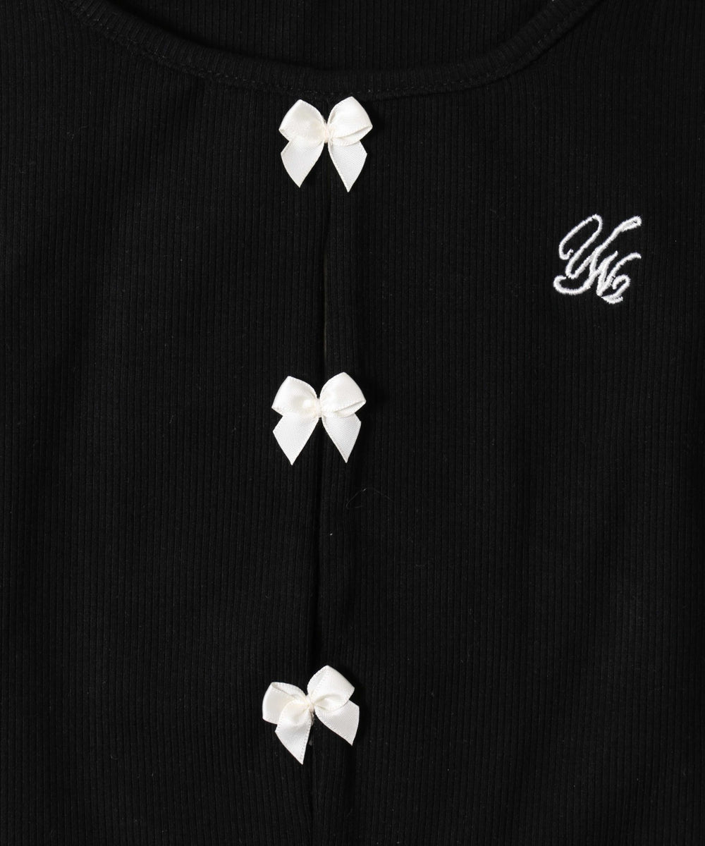 ミニリボンデザインホルターネックTシャツ