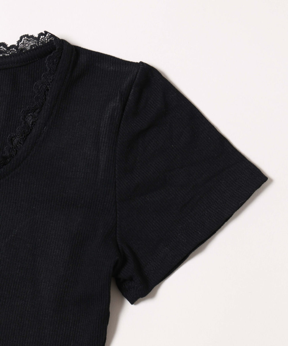 ミニレースアップTシャツ